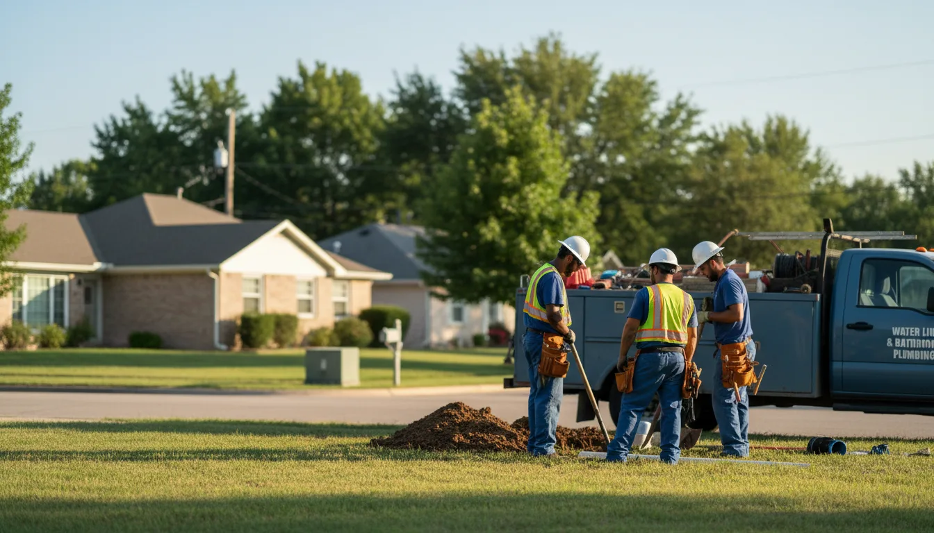 Residential water line and bathroom plumbing service in Adair, IA